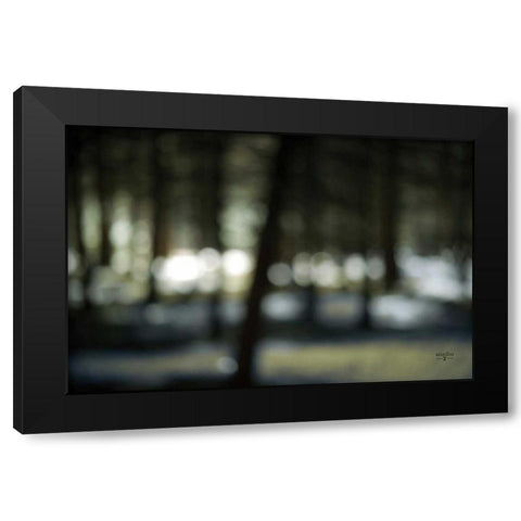 Bokeh Dream Black Modern Wood Framed Art Print with Double Matting by Studio 2