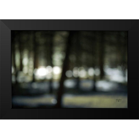 Bokeh Dream Black Modern Wood Framed Art Print by Studio 2