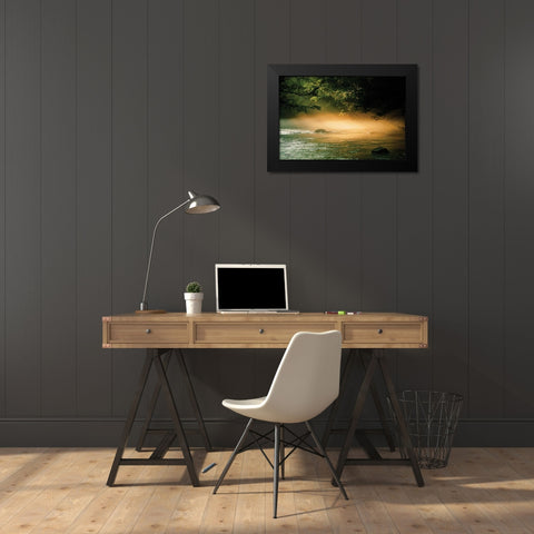 Evening Glow I Black Modern Wood Framed Art Print by Studio 2