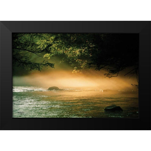 Evening Glow I Black Modern Wood Framed Art Print by Studio 2