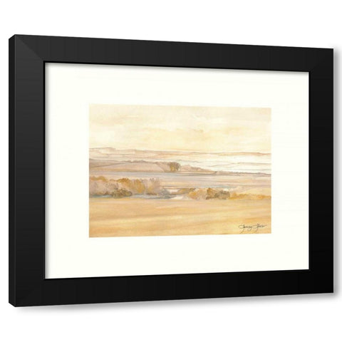 Waterville Wheat Fields Black Modern Wood Framed Art Print with Double Matting by Sheler, Sammy