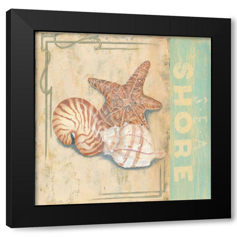 Sea Shore Black Modern Wood Framed Art Print with Double Matting by Smith, Pamela