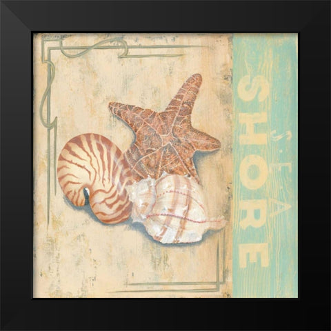 Sea Shore Black Modern Wood Framed Art Print by Smith, Pamela