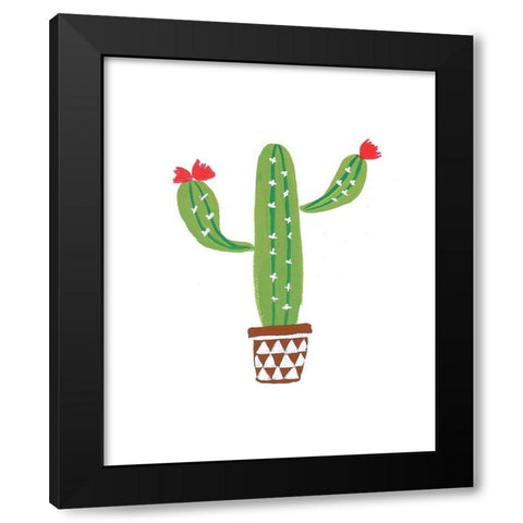 Cactus II Black Modern Wood Framed Art Print with Double Matting by Serna, Isabel