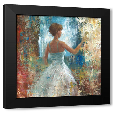 Lady in Waiting Black Modern Wood Framed Art Print by Saunders, Michael