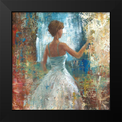 Lady in Waiting Black Modern Wood Framed Art Print by Saunders, Michael