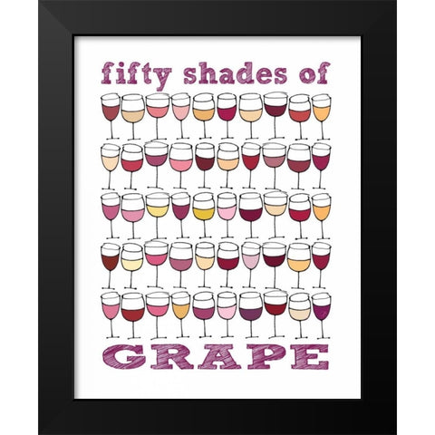 Fifty Shades of Grape Black Modern Wood Framed Art Print by Sosik, Jennifer