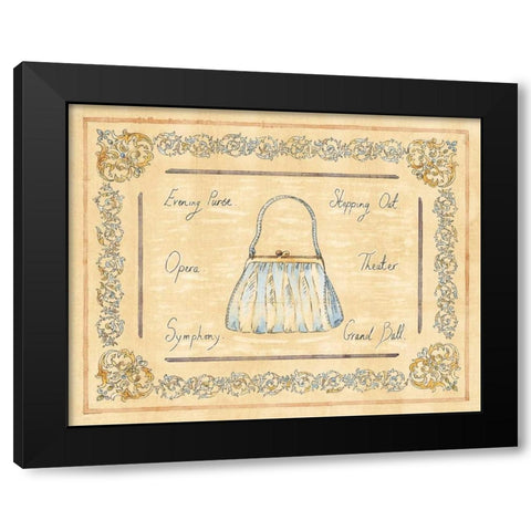 Evening Purse Black Modern Wood Framed Art Print by Schippel, Banafshe