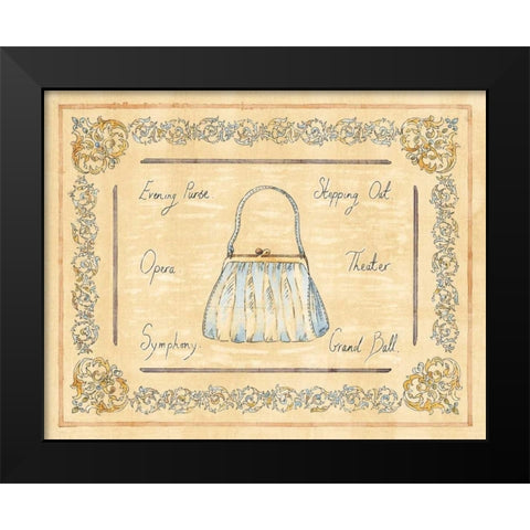 Evening Purse Black Modern Wood Framed Art Print by Schippel, Banafshe
