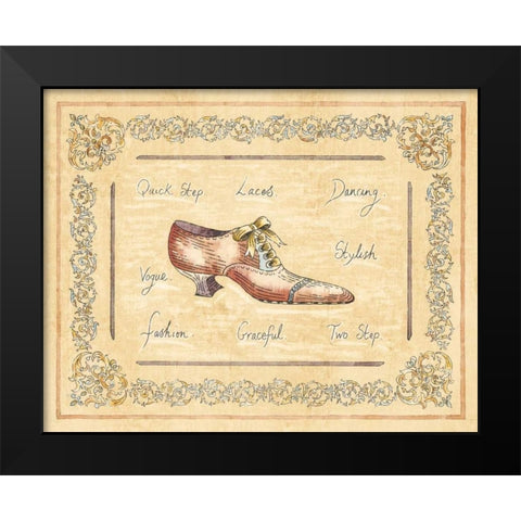 Vogue Shoe Black Modern Wood Framed Art Print by Schippel, Banafshe