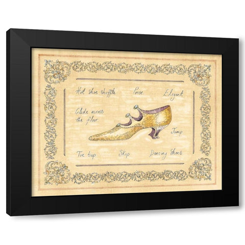 Dancing Shoe Black Modern Wood Framed Art Print with Double Matting by Schippel, Banafshe