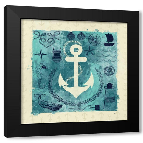 Anchor in Love I Black Modern Wood Framed Art Print with Double Matting by Sta Teresa, Ashley