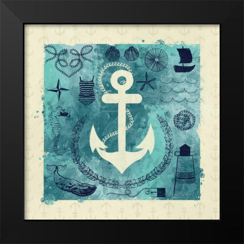 Anchor in Love I Black Modern Wood Framed Art Print by Sta Teresa, Ashley