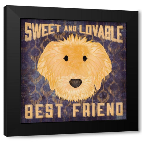 Golden Doodle Black Modern Wood Framed Art Print with Double Matting by Sta Teresa, Ashley