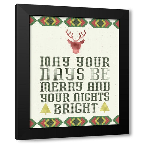 Merry and Bright Black Modern Wood Framed Art Print with Double Matting by Sta Teresa, Ashley