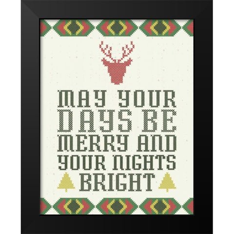 Merry and Bright Black Modern Wood Framed Art Print by Sta Teresa, Ashley