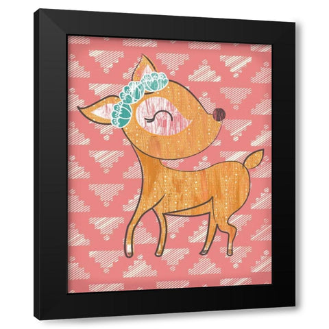 Dahlia Deer Black Modern Wood Framed Art Print with Double Matting by Sta Teresa, Ashley