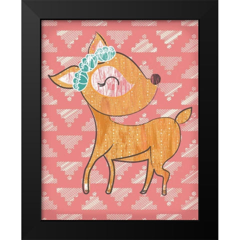 Dahlia Deer Black Modern Wood Framed Art Print by Sta Teresa, Ashley