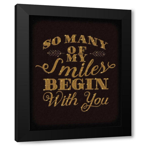 Smiles Gold Black Modern Wood Framed Art Print with Double Matting by Sta Teresa, Ashley
