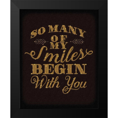 Smiles Gold Black Modern Wood Framed Art Print by Sta Teresa, Ashley