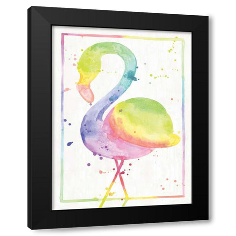 Flamingo Sunrise Black Modern Wood Framed Art Print with Double Matting by Sta Teresa, Ashley