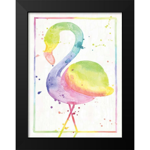 Flamingo Sunrise Black Modern Wood Framed Art Print by Sta Teresa, Ashley