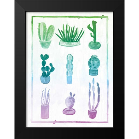 Ombre Cactus Black Modern Wood Framed Art Print by Sta Teresa, Ashley