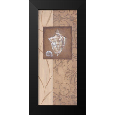 Sand Shell I Black Modern Wood Framed Art Print by 3 Bamboo Studio