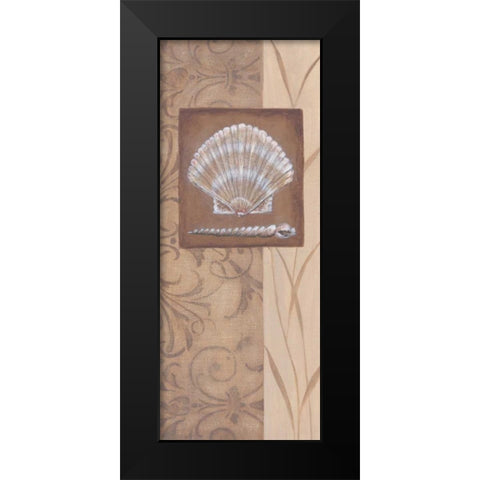 Sand Shell II Black Modern Wood Framed Art Print by 3 Bamboo Studio