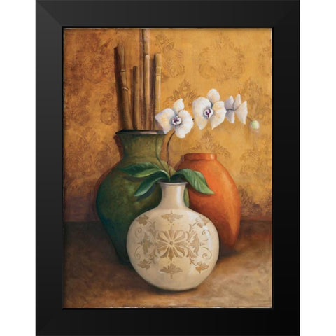 Modern Orchid I Black Modern Wood Framed Art Print by 3 Bamboo Studio