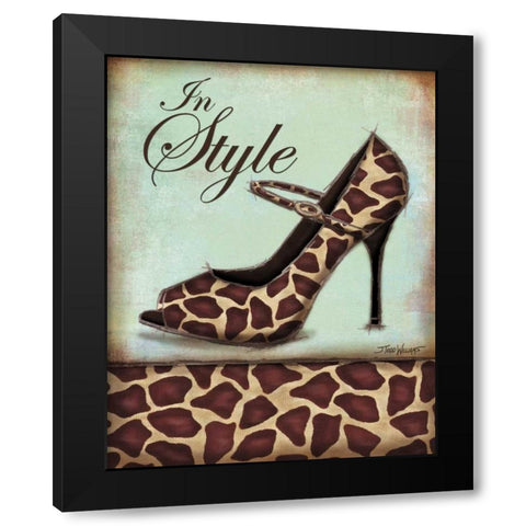 Giraffe Shoe Black Modern Wood Framed Art Print with Double Matting by Williams, Todd