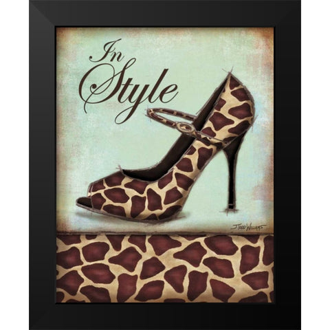 Giraffe Shoe Black Modern Wood Framed Art Print by Williams, Todd