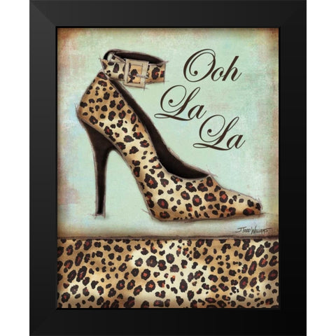 Leopard Shoe Black Modern Wood Framed Art Print by Williams, Todd