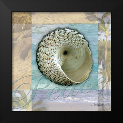 Peace Shell Black Modern Wood Framed Art Print by Williams, Todd