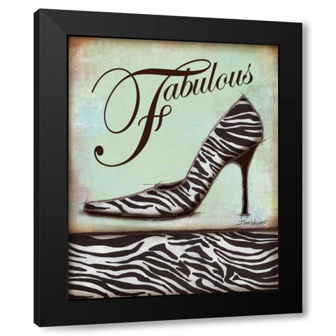 Zebra Shoe Black Modern Wood Framed Art Print by Williams, Todd