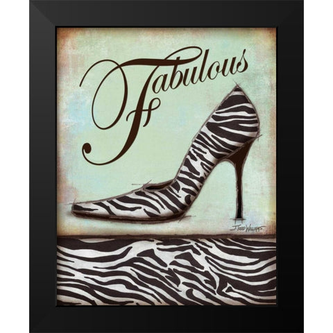 Zebra Shoe Black Modern Wood Framed Art Print by Williams, Todd