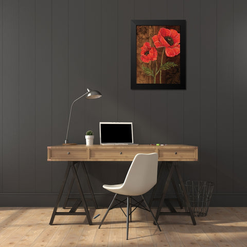 Poppy Portrait I Black Modern Wood Framed Art Print by Williams, Todd