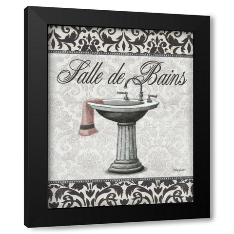 Salle De Bains Black Modern Wood Framed Art Print with Double Matting by Williams, Todd