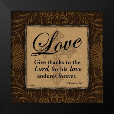 Love Black Modern Wood Framed Art Print by Williams, Todd