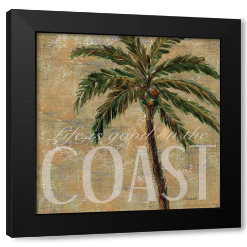 Coastal Palm Black Modern Wood Framed Art Print with Double Matting by Williams, Todd
