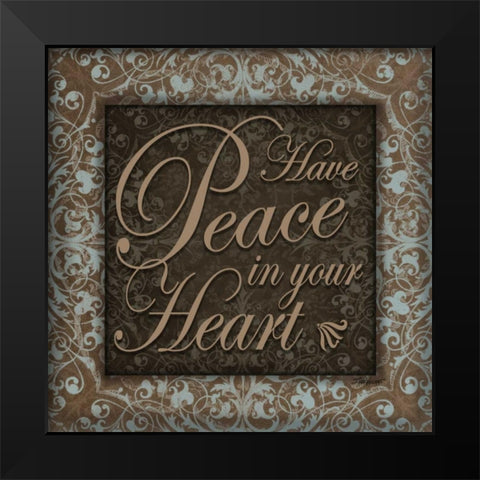 Have Peace Black Modern Wood Framed Art Print by Williams, Todd