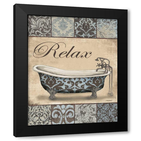 Relax Bath Black Modern Wood Framed Art Print by Williams, Todd