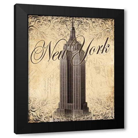 New York Black Modern Wood Framed Art Print by Williams, Todd