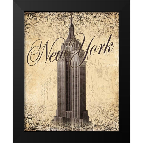 New York Black Modern Wood Framed Art Print by Williams, Todd