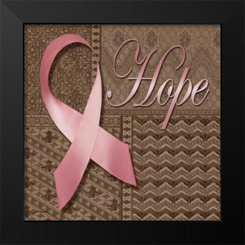 Hope Ribbon Black Modern Wood Framed Art Print by Williams, Todd