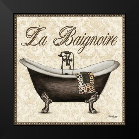 Leopard Bath I Black Modern Wood Framed Art Print by Williams, Todd