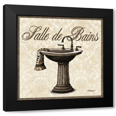 Leopard Bath II Black Modern Wood Framed Art Print by Williams, Todd