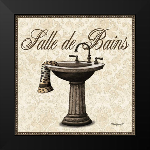 Leopard Bath II Black Modern Wood Framed Art Print by Williams, Todd