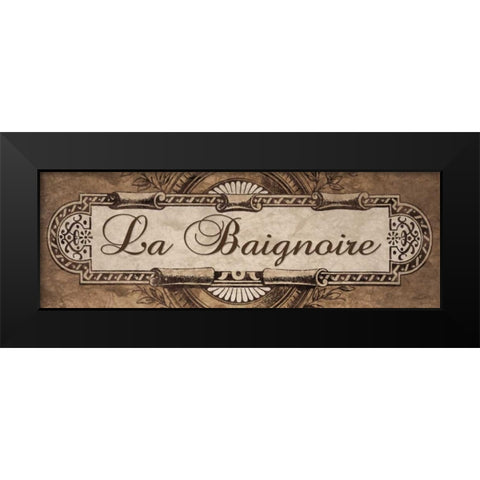 French Bath Sign II Black Modern Wood Framed Art Print by Williams, Todd