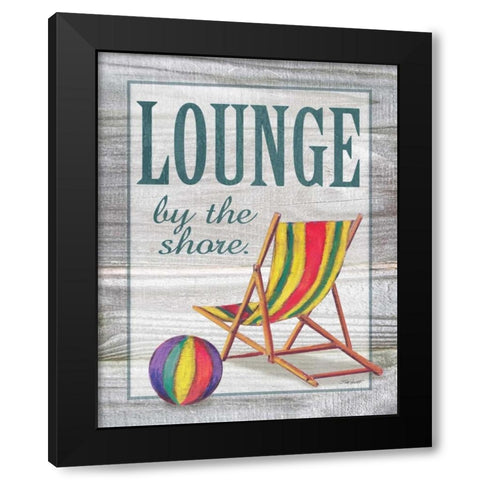 Lounge by the Shore Black Modern Wood Framed Art Print with Double Matting by Williams, Todd